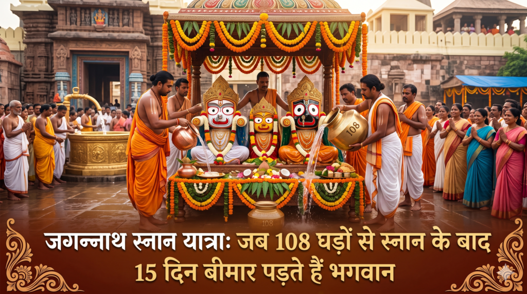 जगन्नाथ स्नान यात्रा जब 108 घड़ों से स्नान के बाद 15 दिन बीमार पड़ते हैं भगवान
